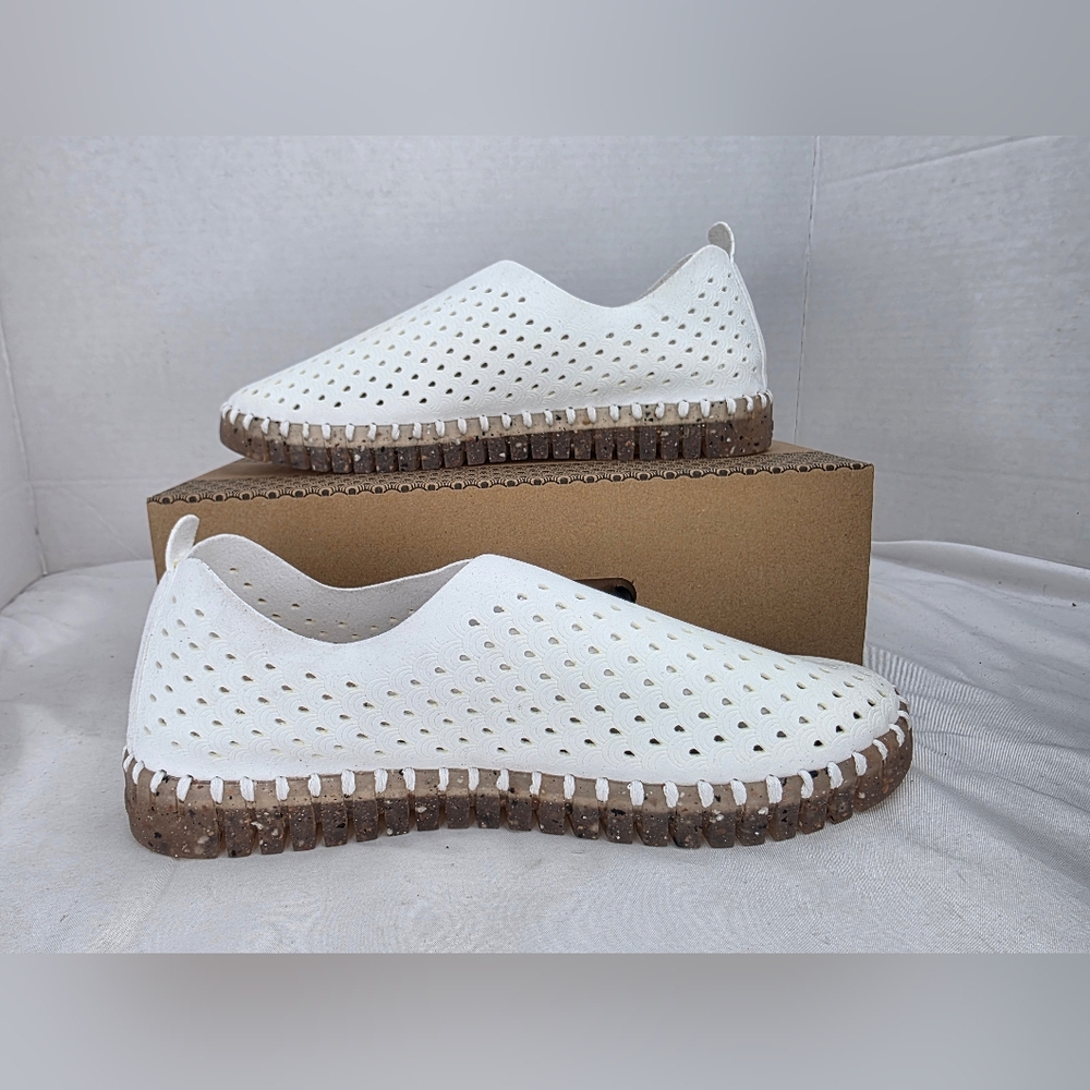 Ilse Jacobsen Women's Tulip 3072 Shoe White Army Size 40, 9 to 9.5 NEW!